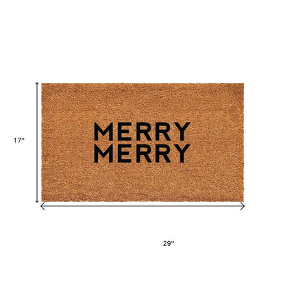 17" X 29" Brown And Black Christmas Outdoor Coir Door Mat HomeRoots