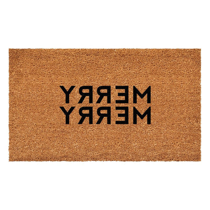 17" X 29" Brown And Black Christmas Outdoor Coir Door Mat HomeRoots