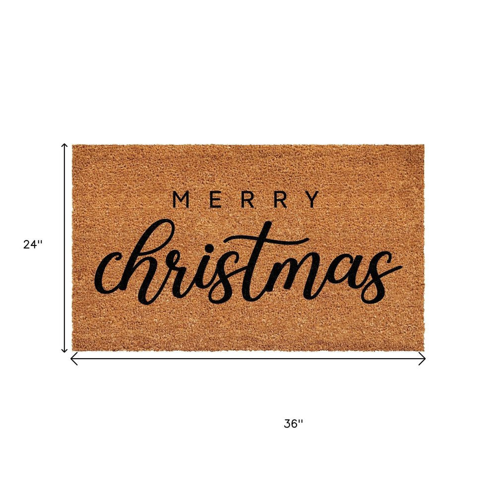 17" X 29" Natural and Black Coir Merry Christmas Outdoor Christmas Door Mat — view 9
