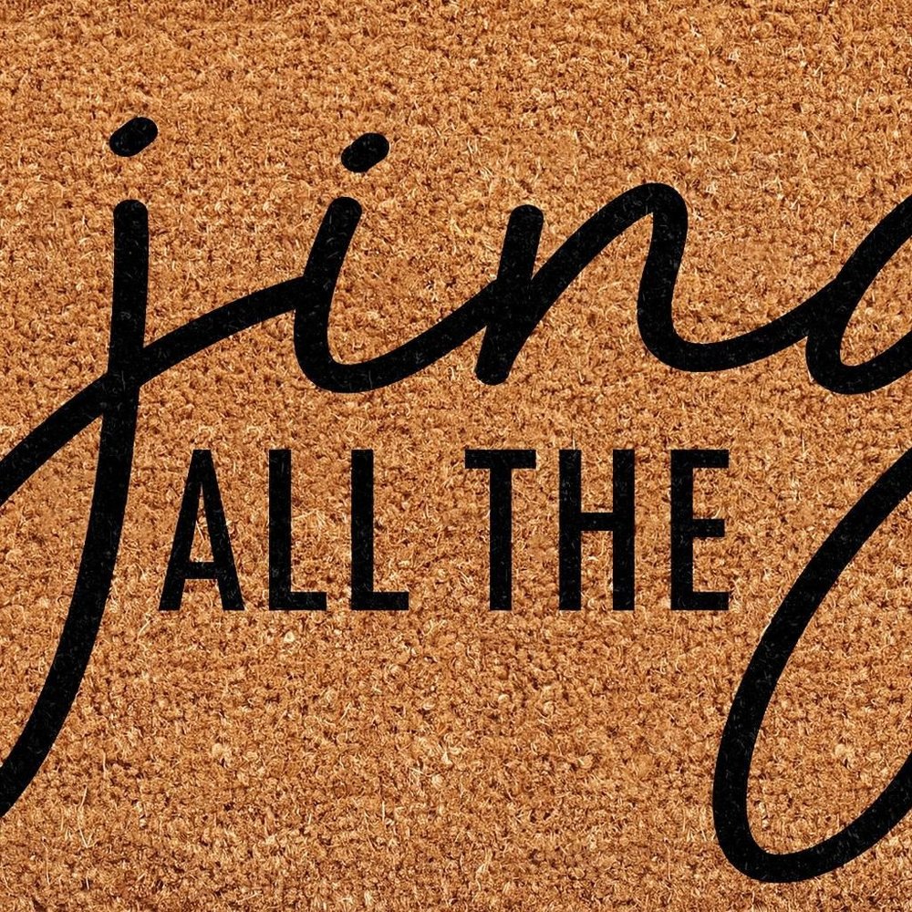 17" X 29" Brown And Black Christmas Outdoor Coir Door Mat — view 2