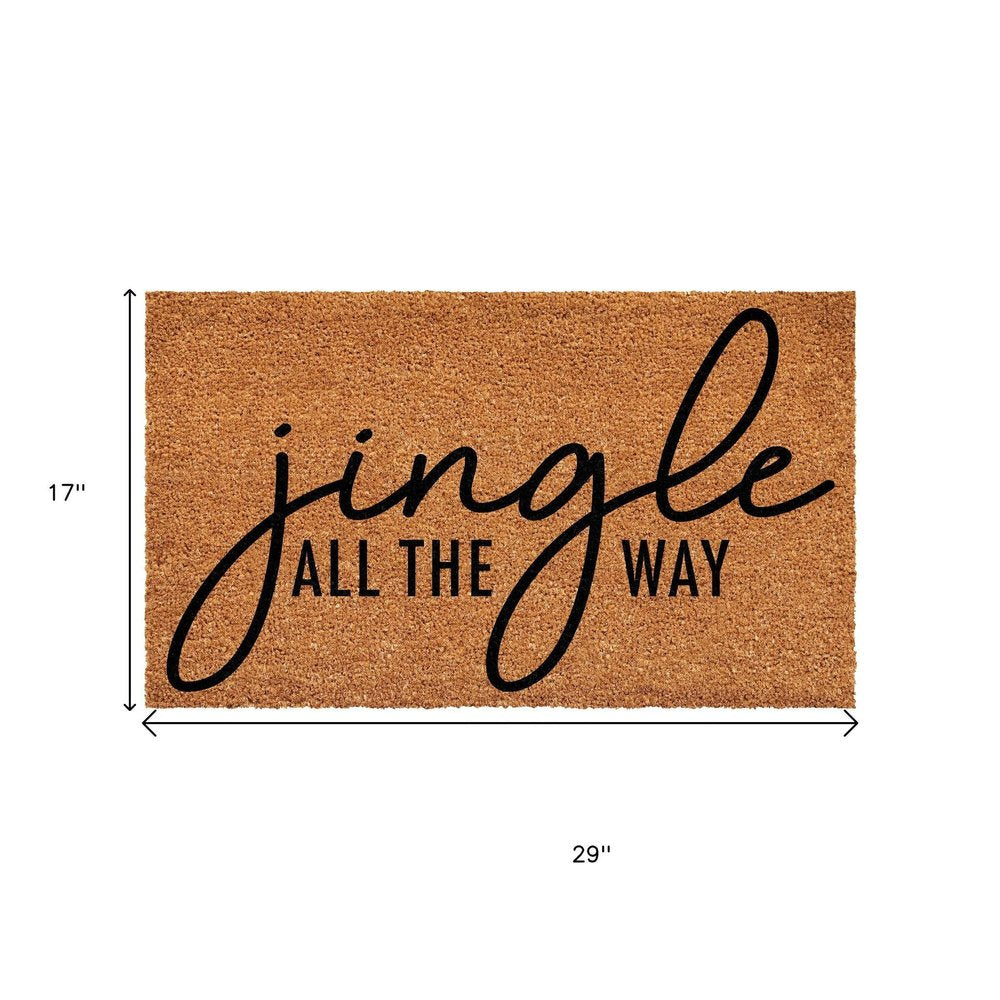 17" X 29" Brown And Black Christmas Outdoor Coir Door Mat HomeRoots