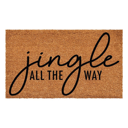 17" X 29" Brown And Black Christmas Outdoor Coir Door Mat HomeRoots