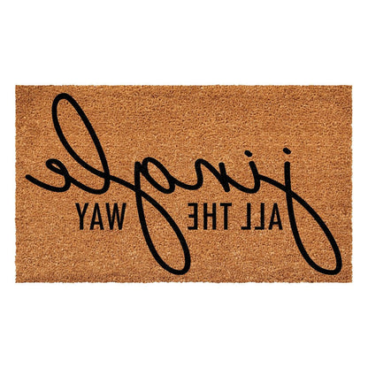 17" X 29" Brown And Black Christmas Outdoor Coir Door Mat