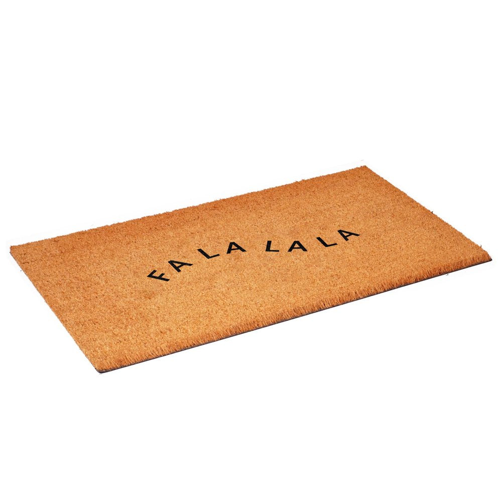 24" X 36" Brown Christmas Fa La La Outdoor Coir Door Mat