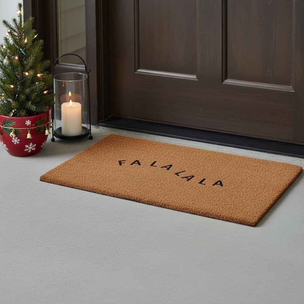 17" X 29" Brown And Black Christmas Outdoor Coir Door Mat HomeRoots