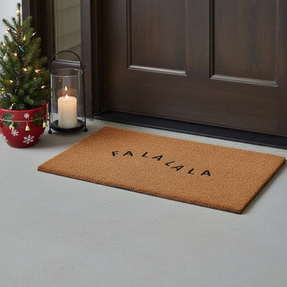 17" X 29" Brown And Black Christmas Outdoor Coir Door Mat HomeRoots