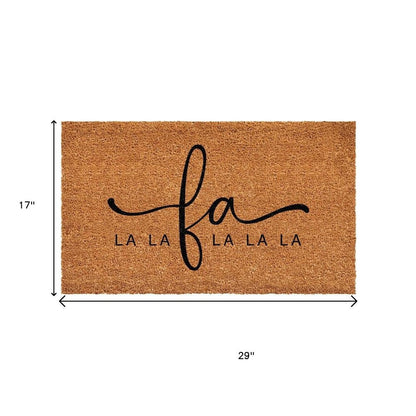 24" X 36" Brown And Black Christmas Outdoor Coir Door Mat