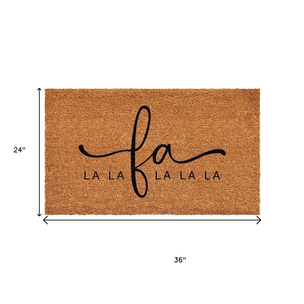 24" X 36" Brown And Black Christmas Outdoor Coir Door Mat