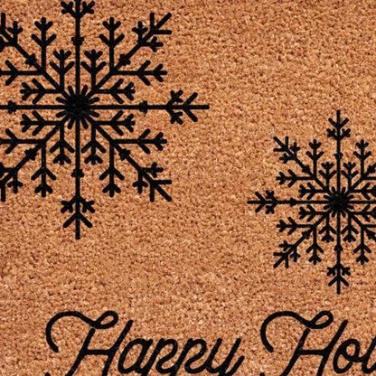 17" X 29" Brown And Black Christmas Merry Christmas Outdoor Coir Door Mat HomeRoots
