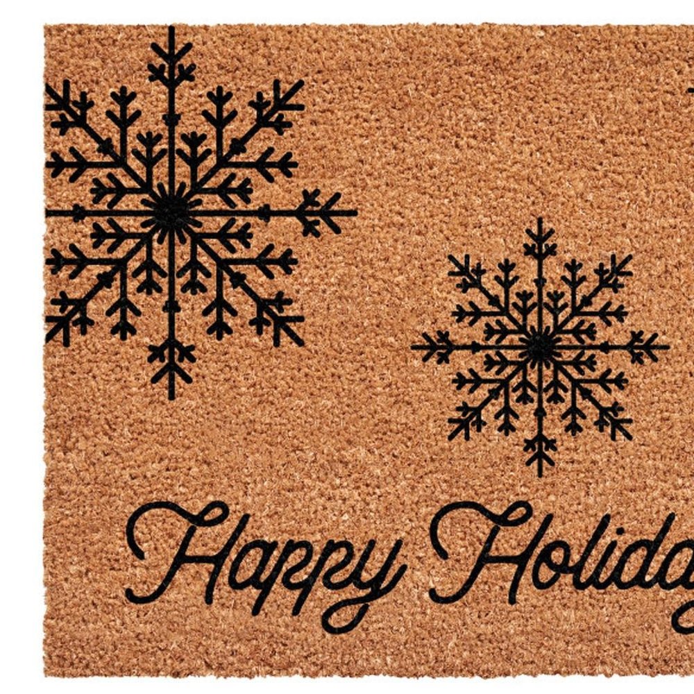 17" X 29" Brown And Black Christmas Merry Christmas Outdoor Coir Door Mat — view 3