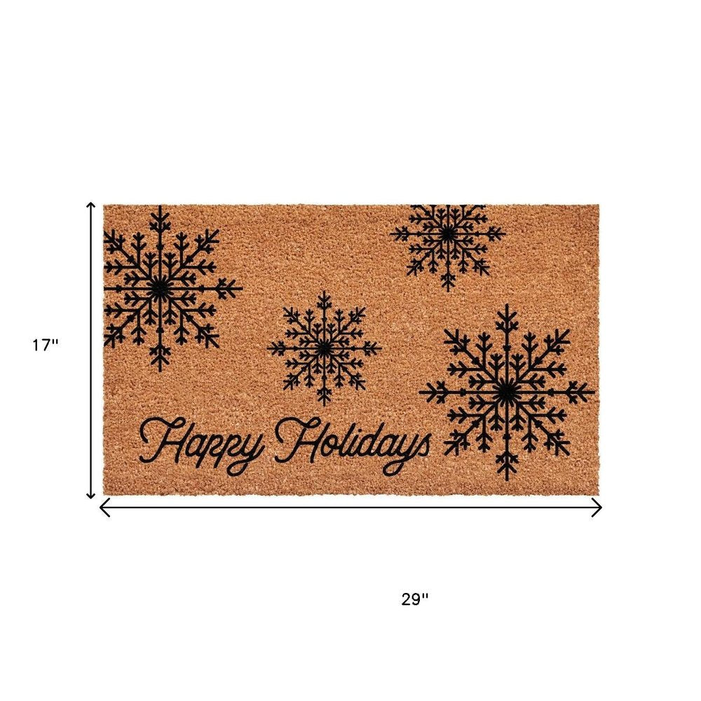 17" X 29" Brown And Black Christmas Merry Christmas Outdoor Coir Door Mat — view 5
