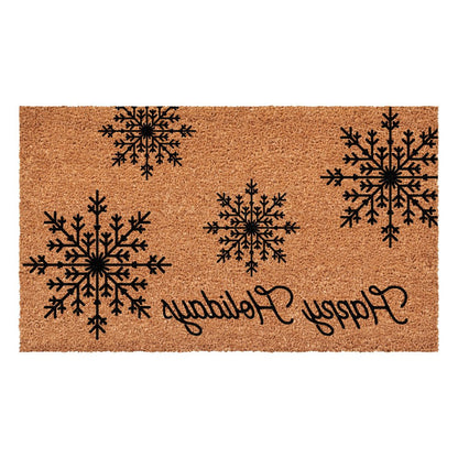 17" X 29" Brown And Black Christmas Merry Christmas Outdoor Coir Door Mat HomeRoots