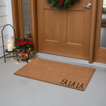 17" X 29" Brown Christmas Outdoor Coir Door Mat HomeRoots