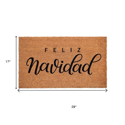 17" X 29" Brown And Black Christmas Outdoor Coir Door Mat HomeRoots