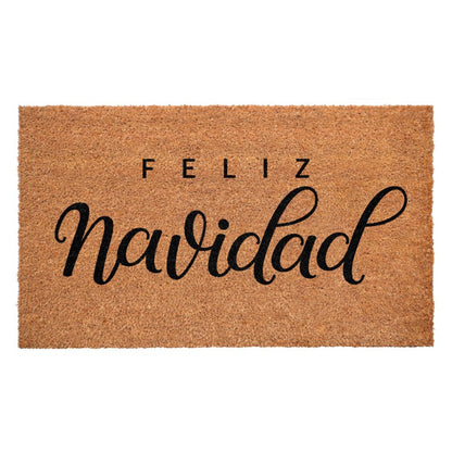 17" X 29" Brown And Black Christmas Outdoor Coir Door Mat HomeRoots