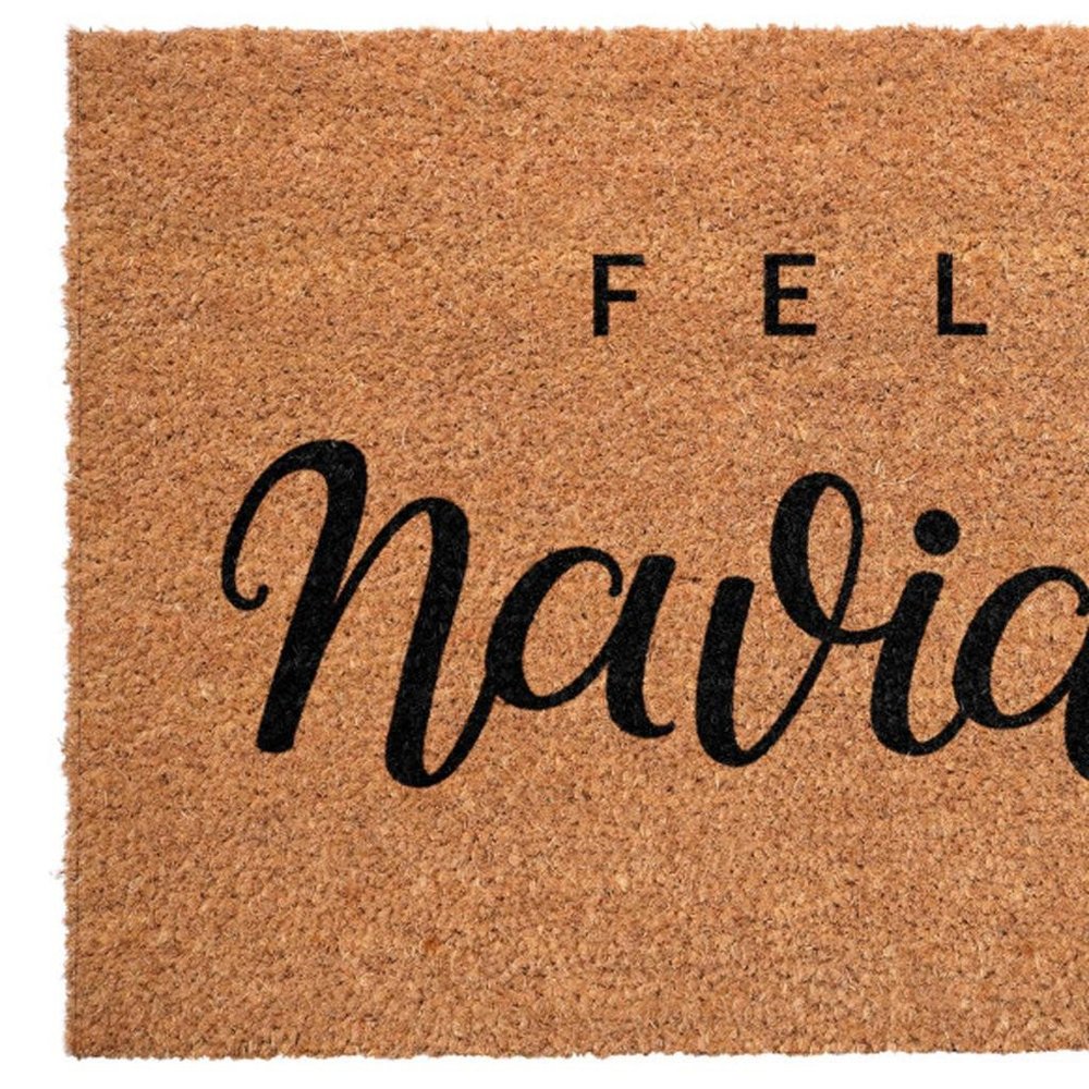 17" X 29" Brown And Black Christmas Outdoor Coir Door Mat — view 7