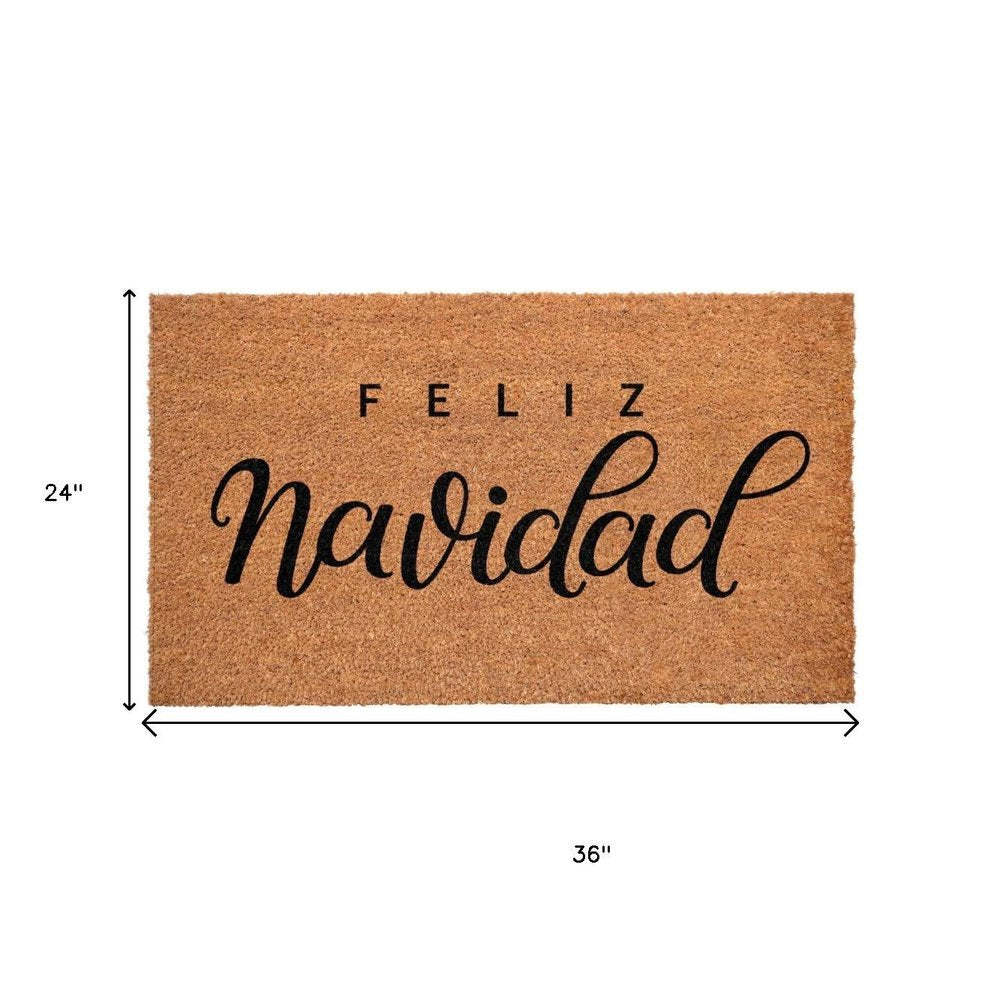 17" X 29" Brown And Black Christmas Outdoor Coir Door Mat — view 9