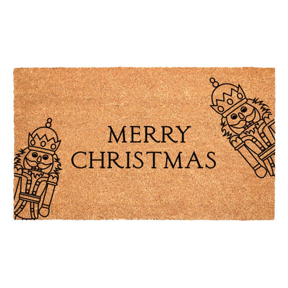 17" X 29" Brown And Black Merry Christmas Outdoor Coir Door Mat HomeRoots