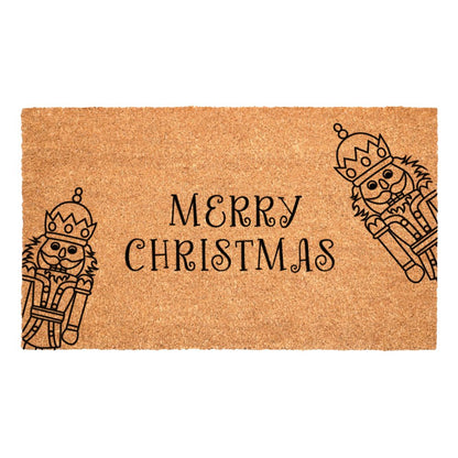 17" X 29" Brown And Black Christmas Merry Christmas Outdoor Coir Door Mat HomeRoots