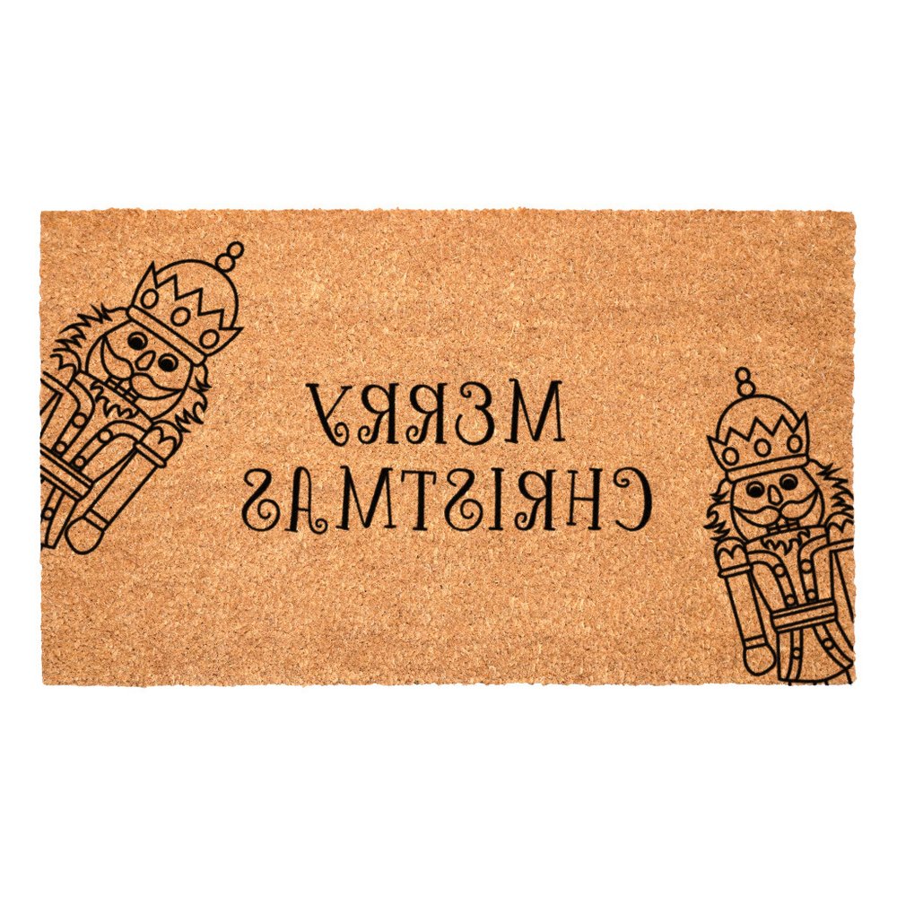 17" X 29" Brown And Black Christmas Merry Christmas Outdoor Coir Door Mat HomeRoots