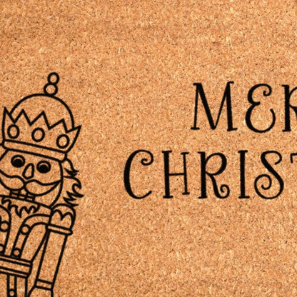 17" X 29" Brown And Black Christmas Merry Christmas Outdoor Coir Door Mat HomeRoots