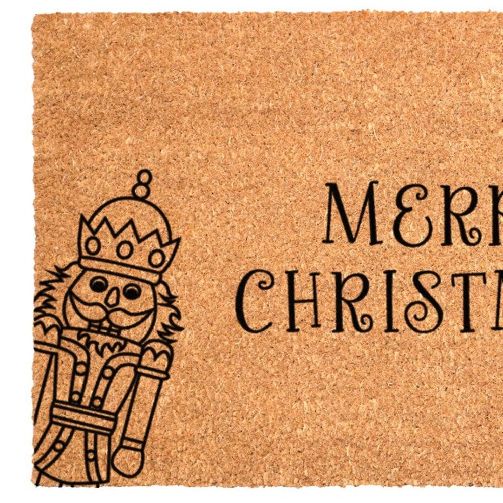 17" X 29" Brown And Black Christmas Merry Christmas Outdoor Coir Door Mat — view 7