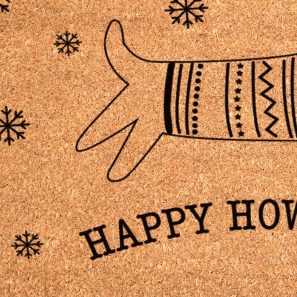 17" X 29" Brown And Black Christmas Dog Outdoor Coir Door Mat — view 8