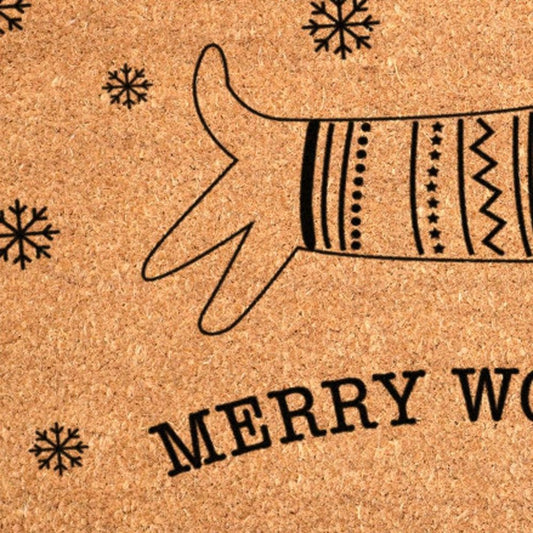 17" X 29" Brown And Black Christmas Dachshund Outdoor Coir Door Mat