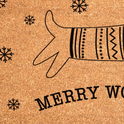17" X 29" Brown And Black Christmas Dachshund Outdoor Coir Door Mat HomeRoots
