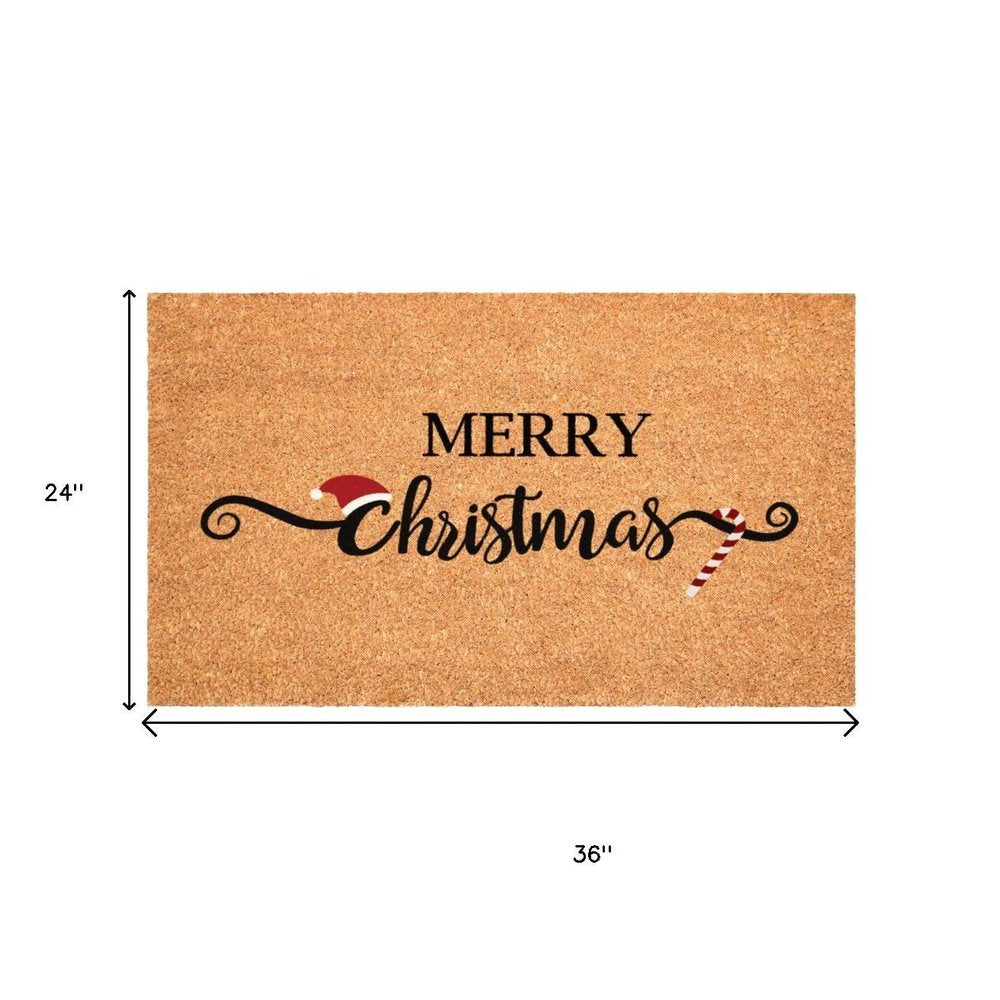17" X 29" Brown And Black Christmas Merry Christmas Outdoor Coir Door Mat — view 11