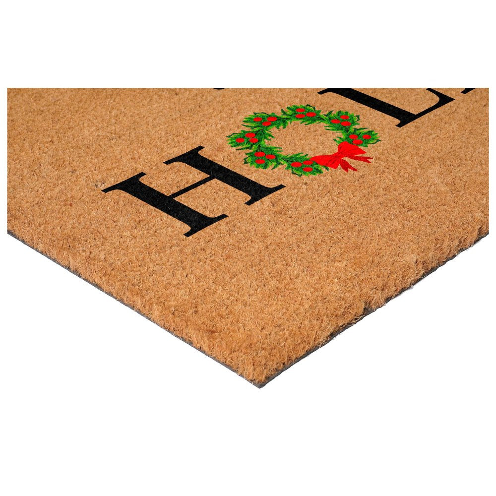 17" X 29" Brown Black And Green Christmas Happy Holidays Outdoor Coir Door Mat — view 9
