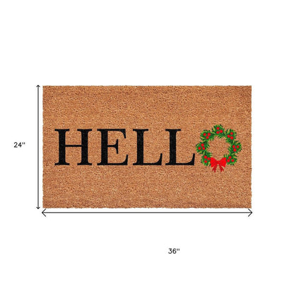 17" X 29" Brown Black And Green Christmas Outdoor Coir Door Mat HomeRoots