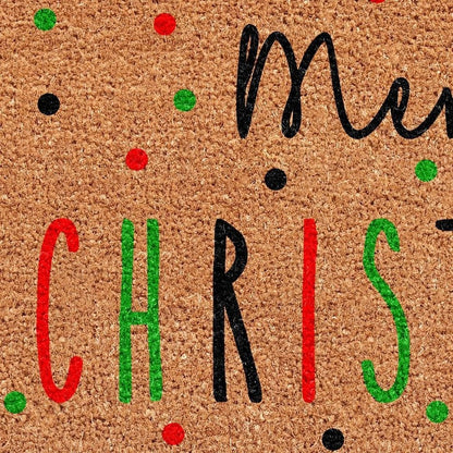17" X 29" Brown Black And Green Merry Christmas Outdoor Coir Door Mat HomeRoots