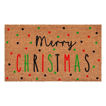 17" X 29" Brown Black And Green Merry Christmas Outdoor Coir Door Mat HomeRoots