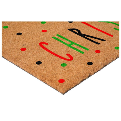17" X 29" Brown Black And Green Merry Christmas Outdoor Coir Door Mat HomeRoots