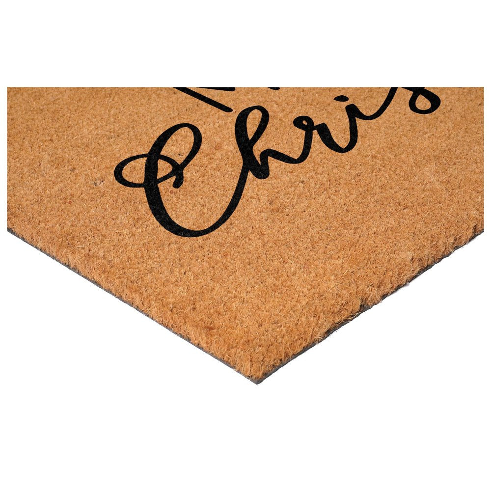 17" X 29" Brown And Black Merry Christmas Outdoor Coir Door Mat — view 4