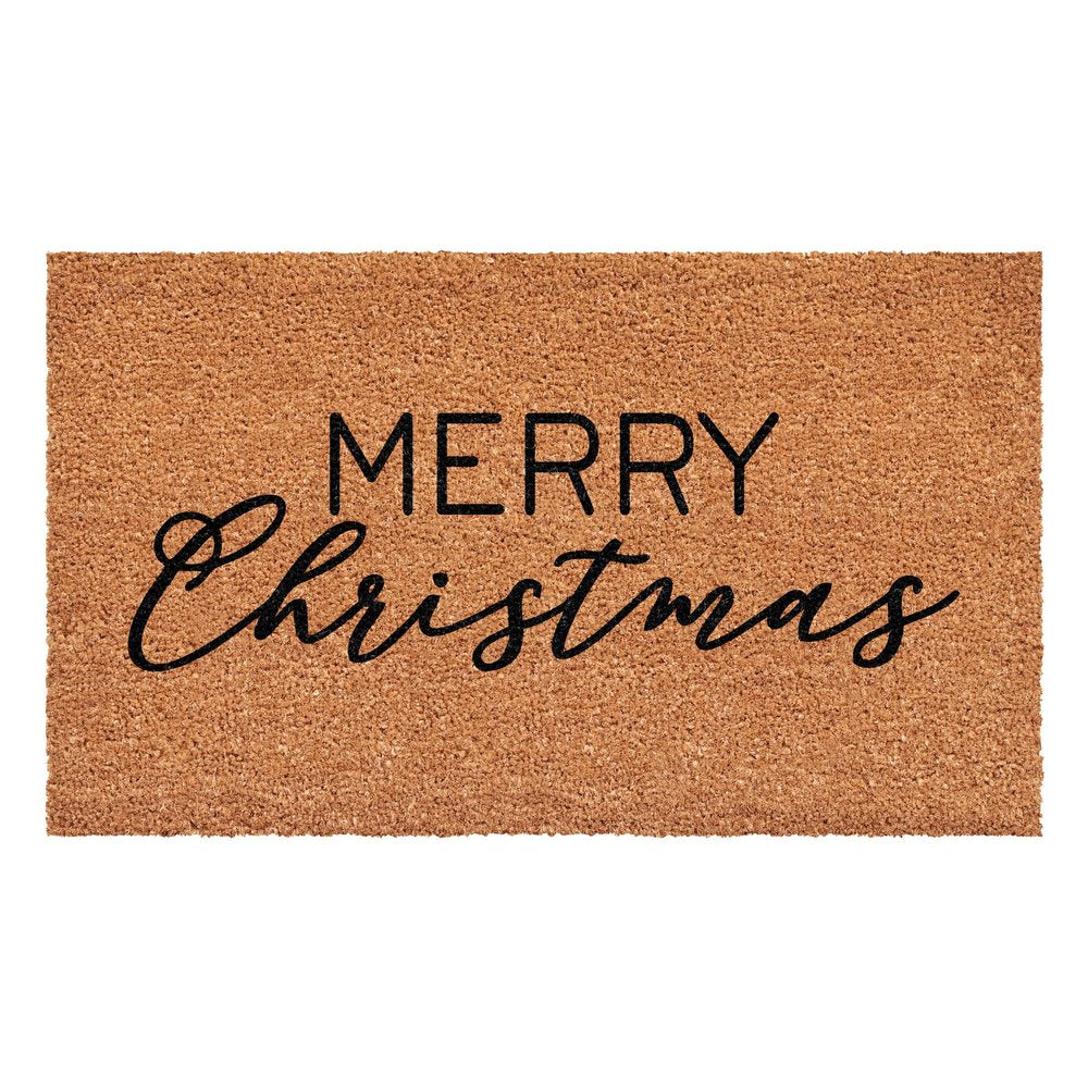 17" X 29" Brown And Black Merry Christmas Outdoor Coir Door Mat — view 6
