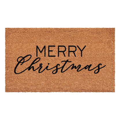17" X 29" Brown And Black Merry Christmas Outdoor Coir Door Mat HomeRoots