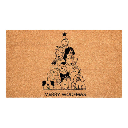 17" X 29" Brown And Black Christmas Outdoor Coir Door Mat HomeRoots