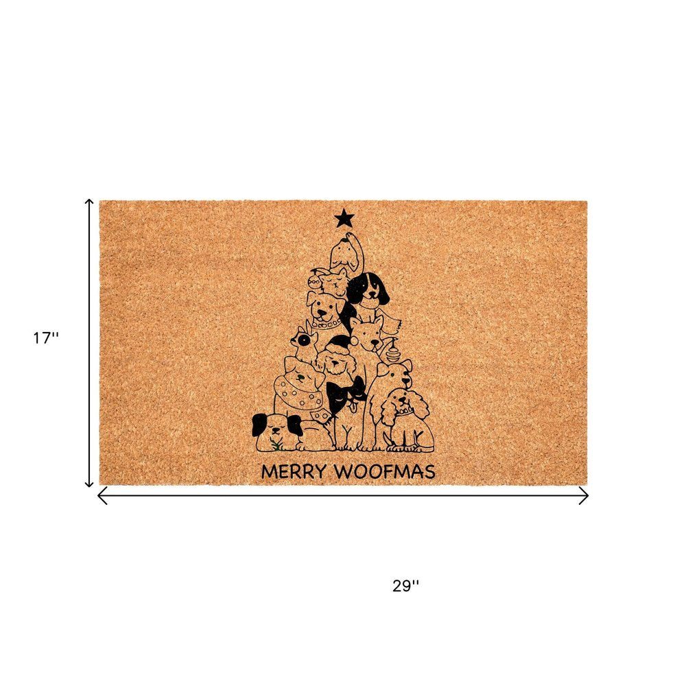 17" X 29" Brown And Black Christmas Outdoor Coir Door Mat — view 7