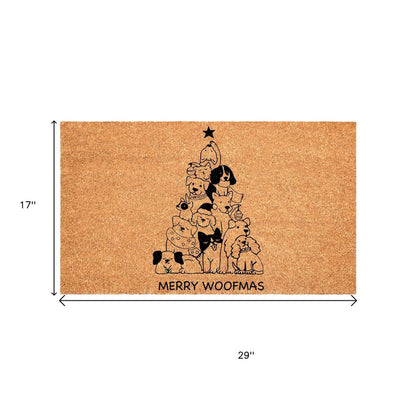 17" X 29" Brown And Black Christmas Outdoor Coir Door Mat HomeRoots