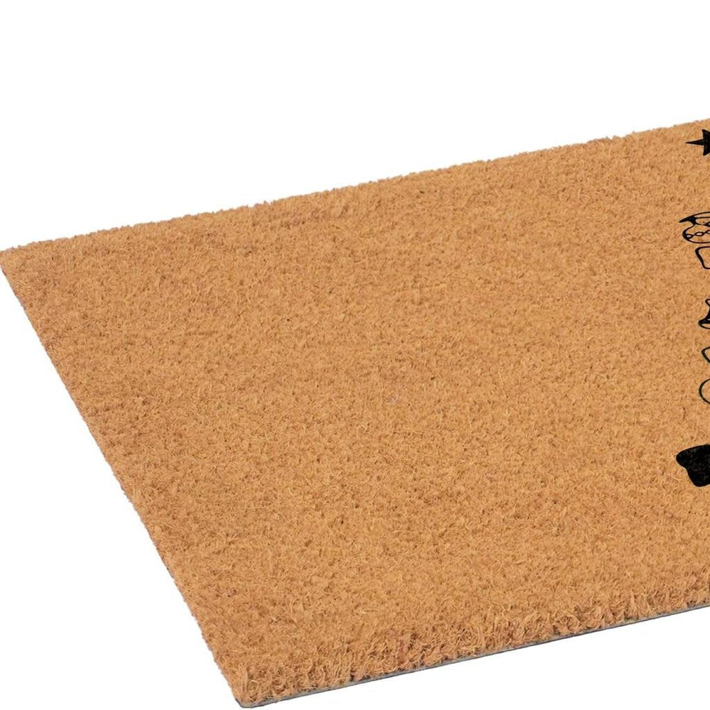 17" X 29" Brown And Black Christmas Outdoor Coir Door Mat HomeRoots