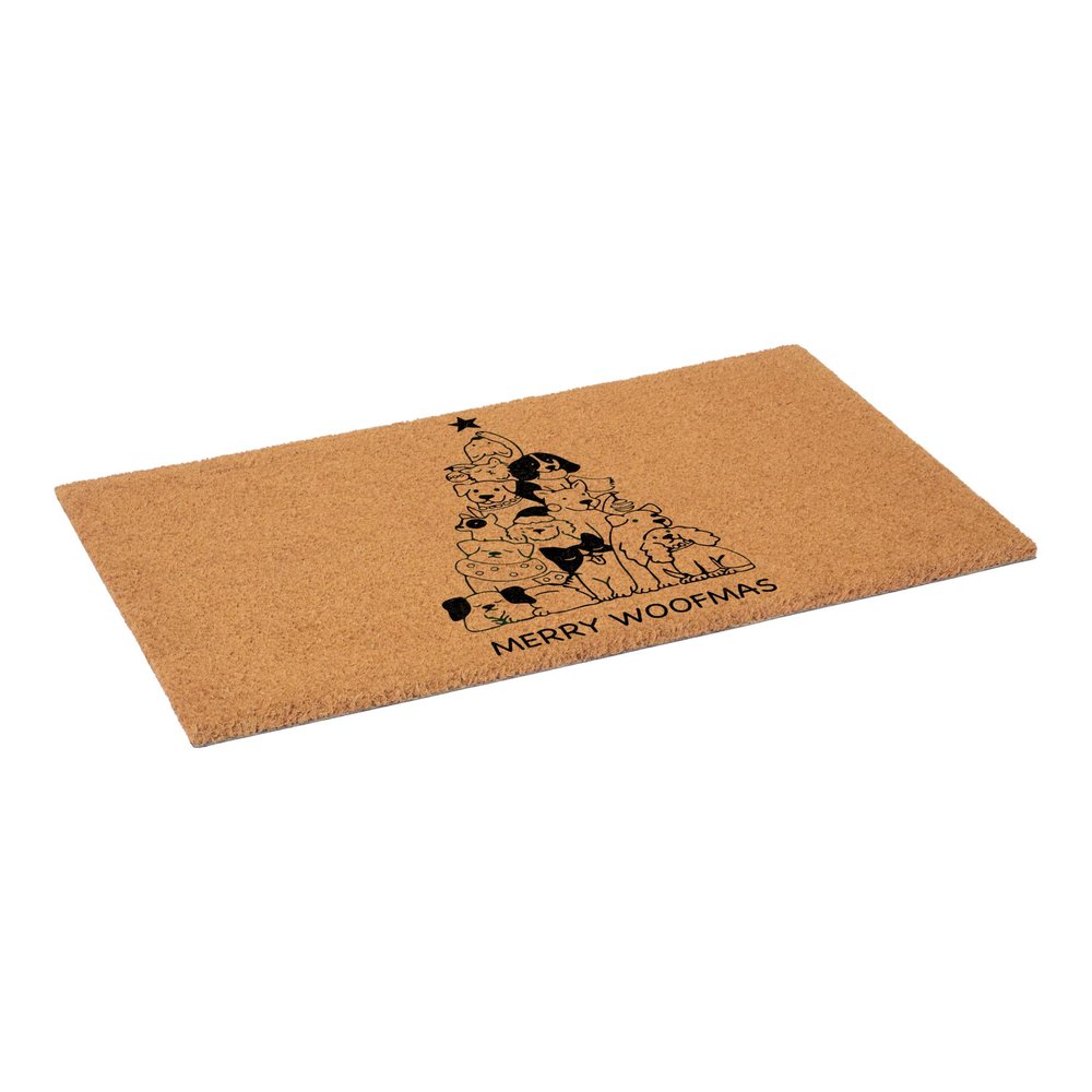17" X 29" Brown And Black Christmas Outdoor Coir Door Mat HomeRoots