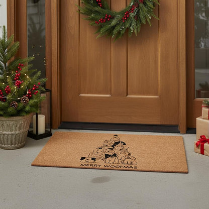 17" X 29" Brown And Black Christmas Outdoor Coir Door Mat HomeRoots