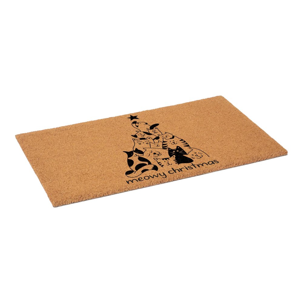 17" X 29" Brown And Black Christmas Outdoor Coir Door Mat HomeRoots