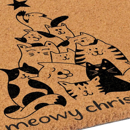 17" X 29" Brown And Black Christmas Outdoor Coir Door Mat HomeRoots