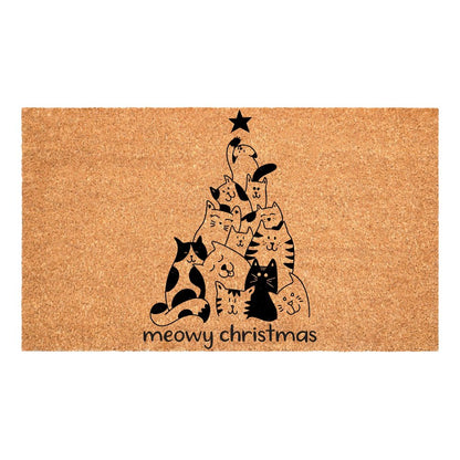 17" X 29" Brown And Black Christmas Outdoor Coir Door Mat HomeRoots