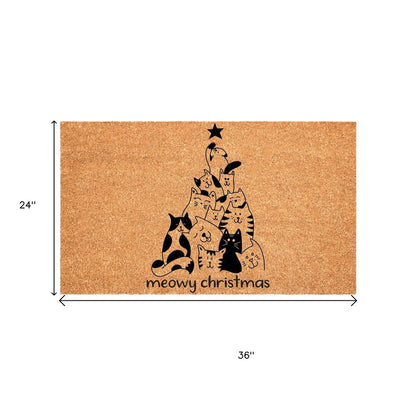 17" X 29" Brown And Black Christmas Outdoor Coir Door Mat HomeRoots