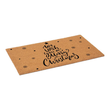 17" X 29" Brown And Black Christmas Outdoor Coir Door Mat HomeRoots
