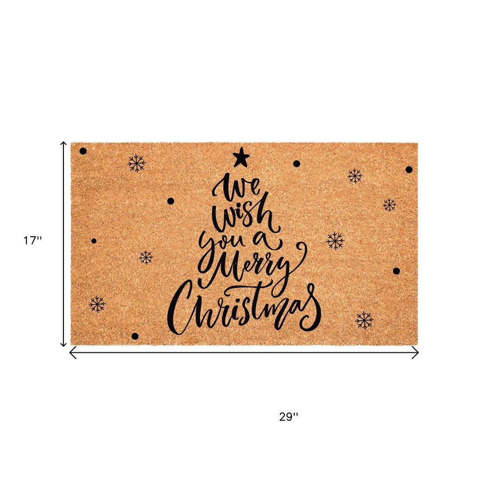 17" X 29" Brown And Black Christmas Outdoor Coir Door Mat — view 6